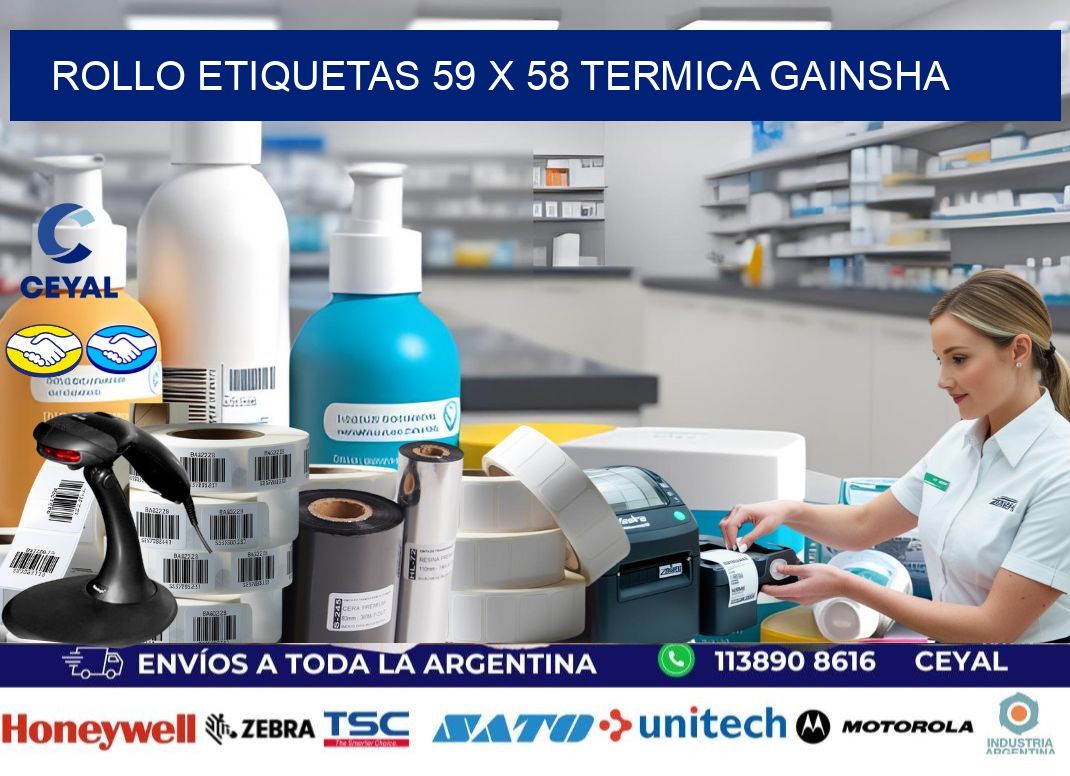 Rollo etiquetas 59 x 58 termica gainsha