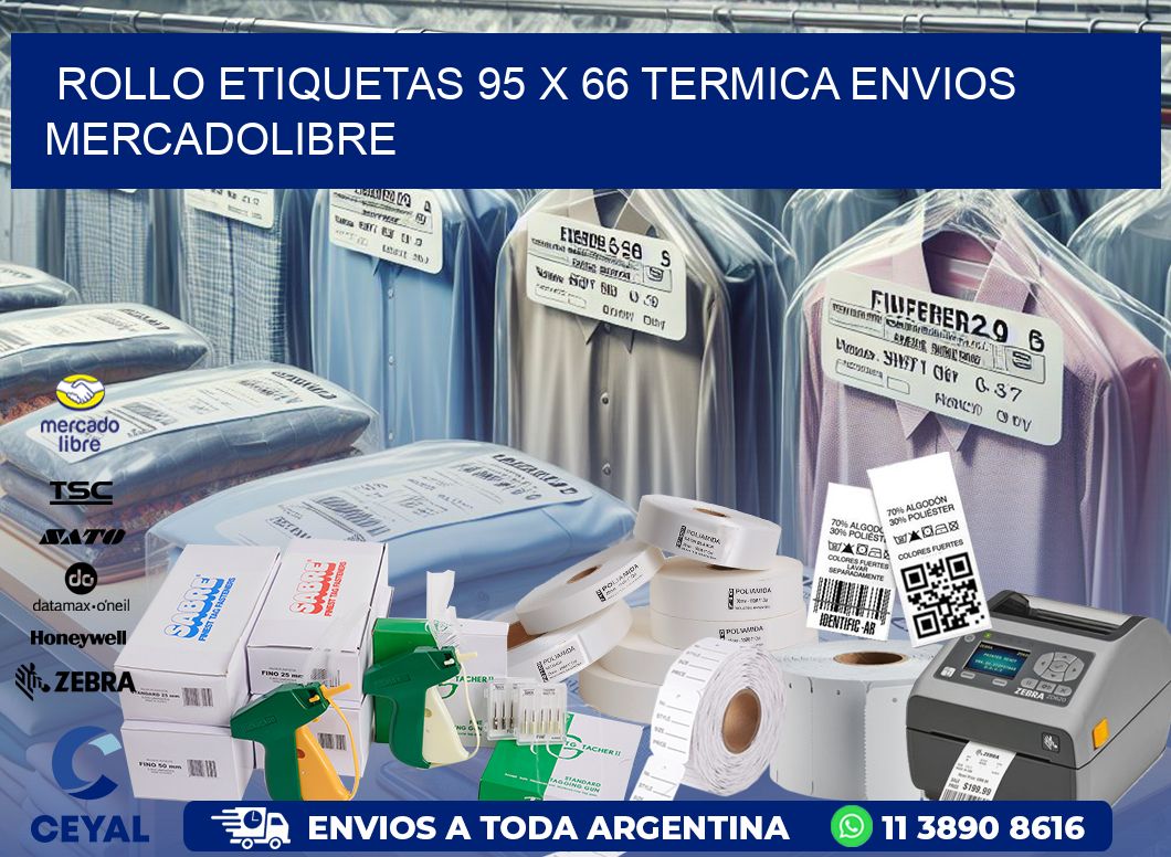 Rollo etiquetas 95 x 66 termica ENVIOS MERCADOLIBRE