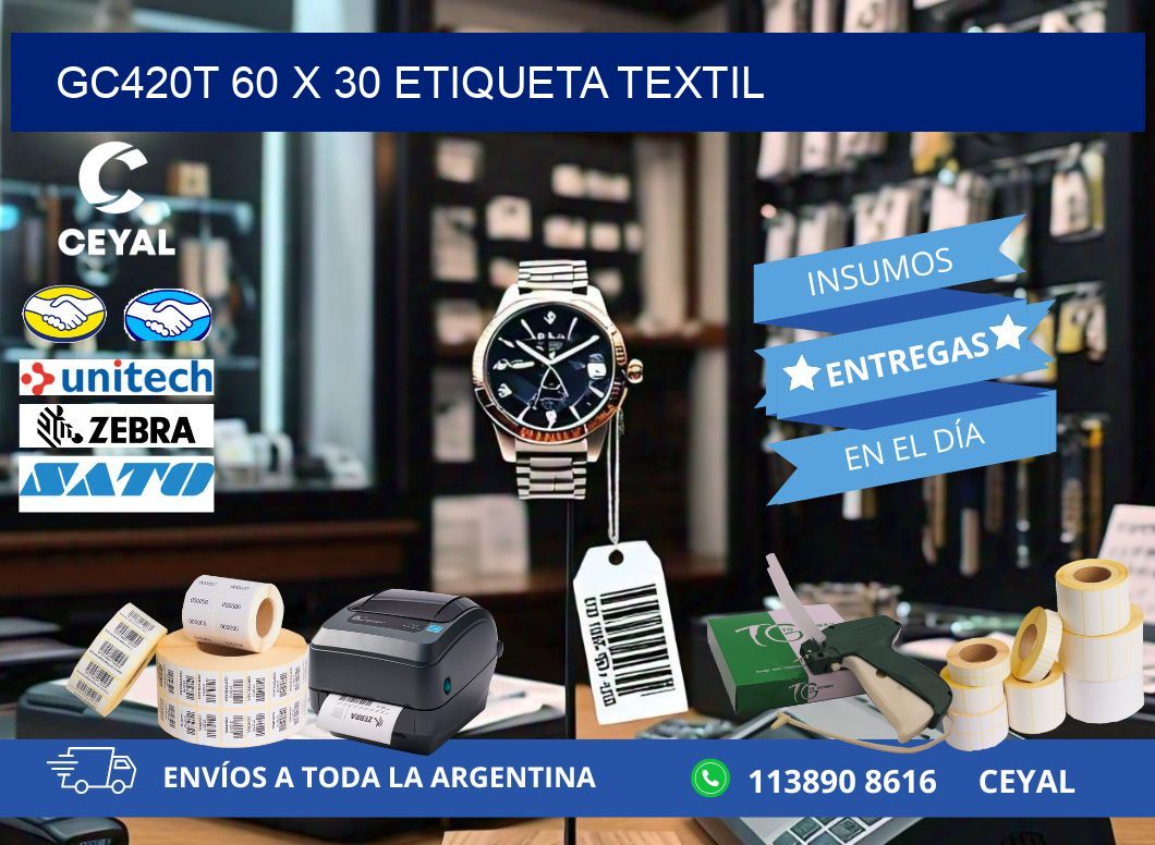 GC420T 60 x 30 ETIQUETA TEXTIL