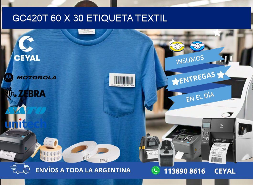 GC420T 60 x 30 ETIQUETA TEXTIL