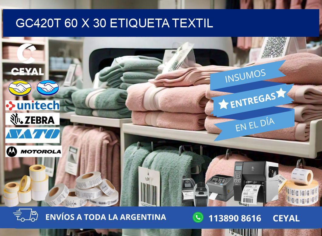 GC420T 60 x 30 ETIQUETA TEXTIL