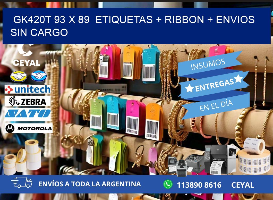 GK420T 93 x 89  etiquetas + ribbon + envios sin cargo