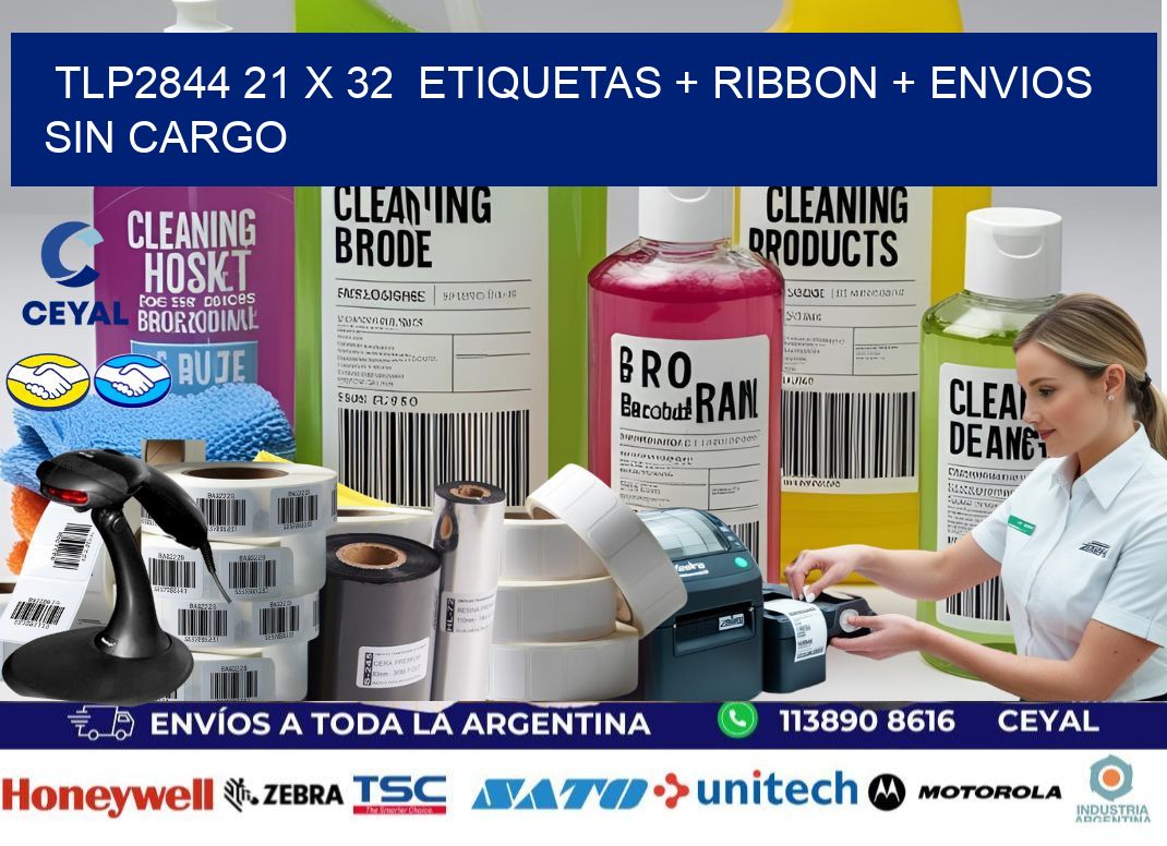 TLP2844 21 x 32  etiquetas + ribbon + envios sin cargo