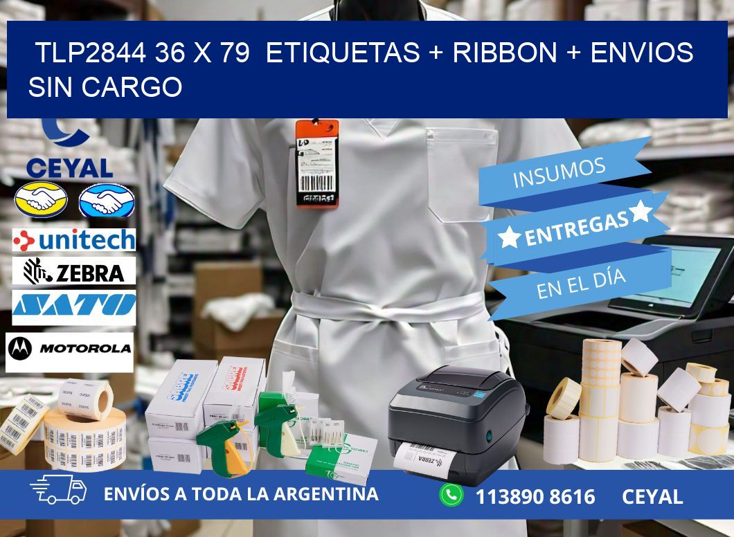 TLP2844 36 x 79  etiquetas + ribbon + envios sin cargo
