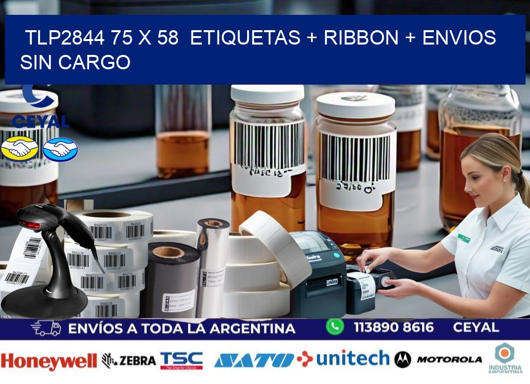 TLP2844 75 x 58  etiquetas + ribbon + envios sin cargo