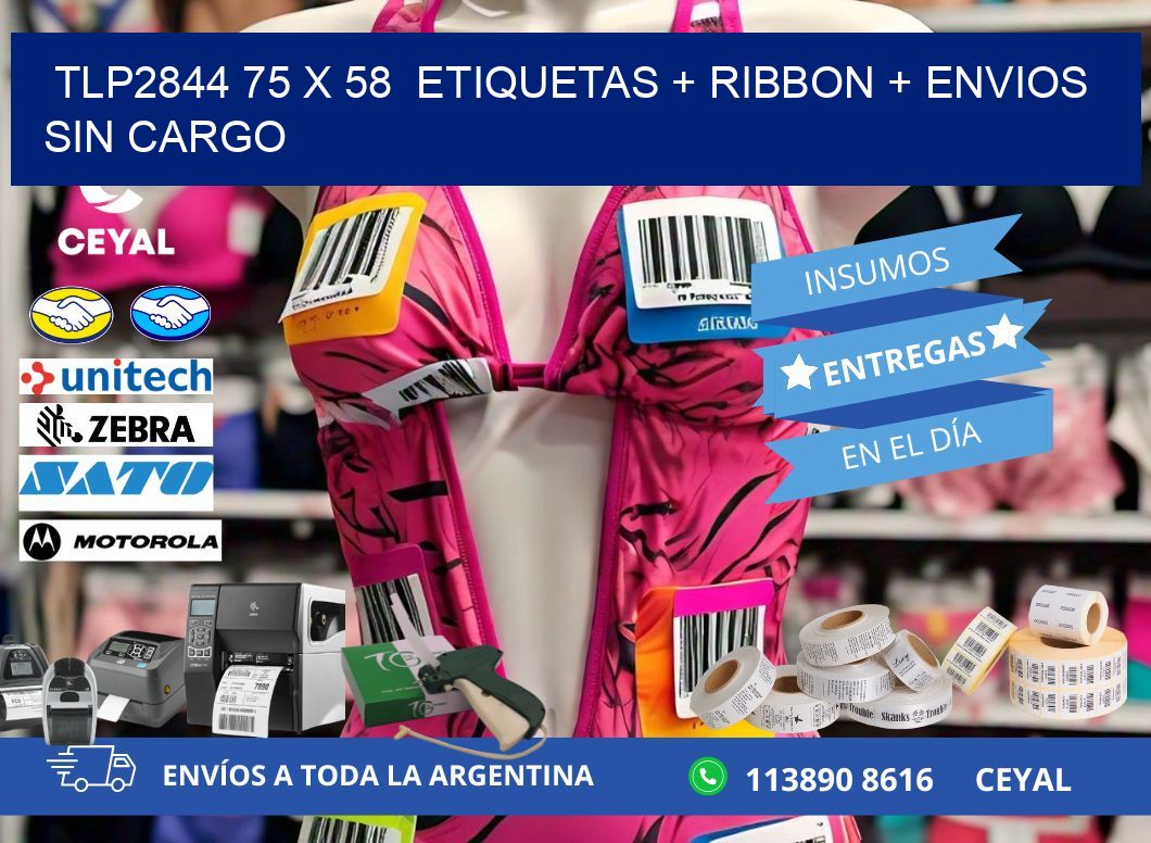 TLP2844 75 x 58  etiquetas + ribbon + envios sin cargo