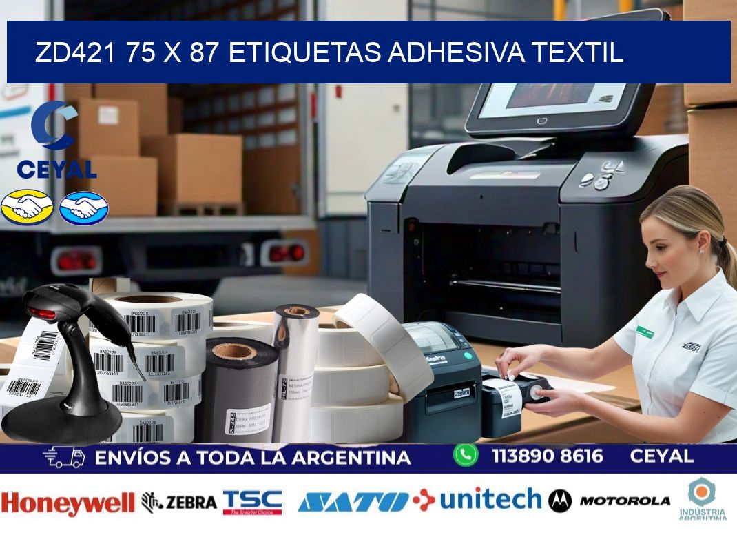 ZD421 75 x 87 ETIQUETAS ADHESIVA TEXTIL