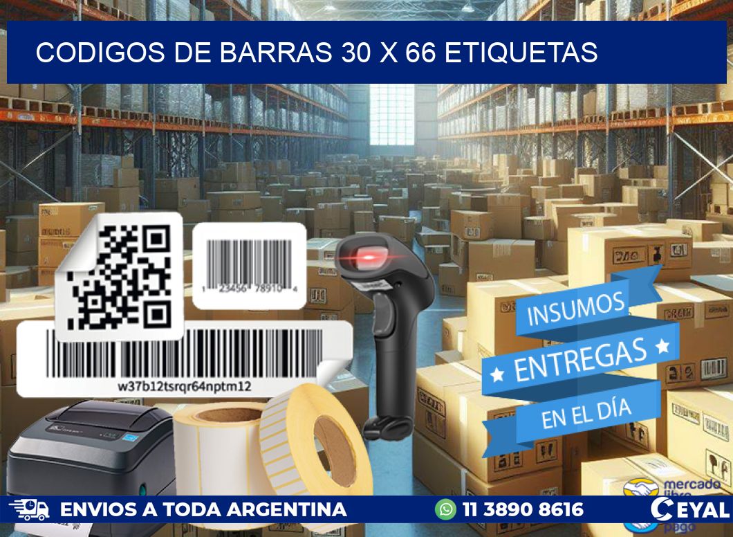 codigos de barras 30 x 66 etiquetas