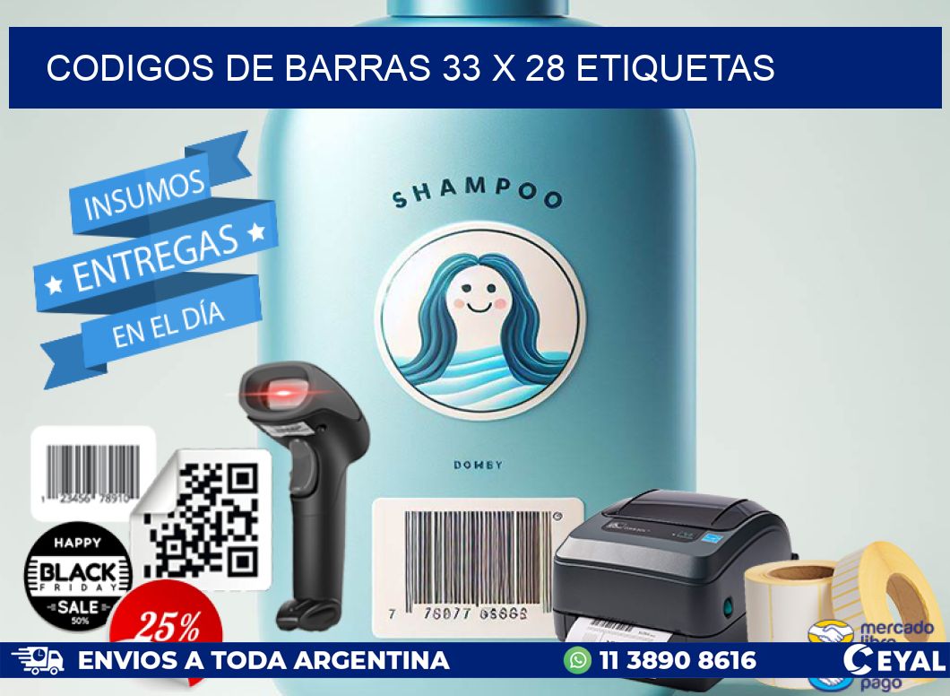 codigos de barras 33 x 28 etiquetas