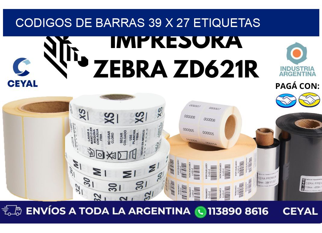 codigos de barras 39 x 27 etiquetas