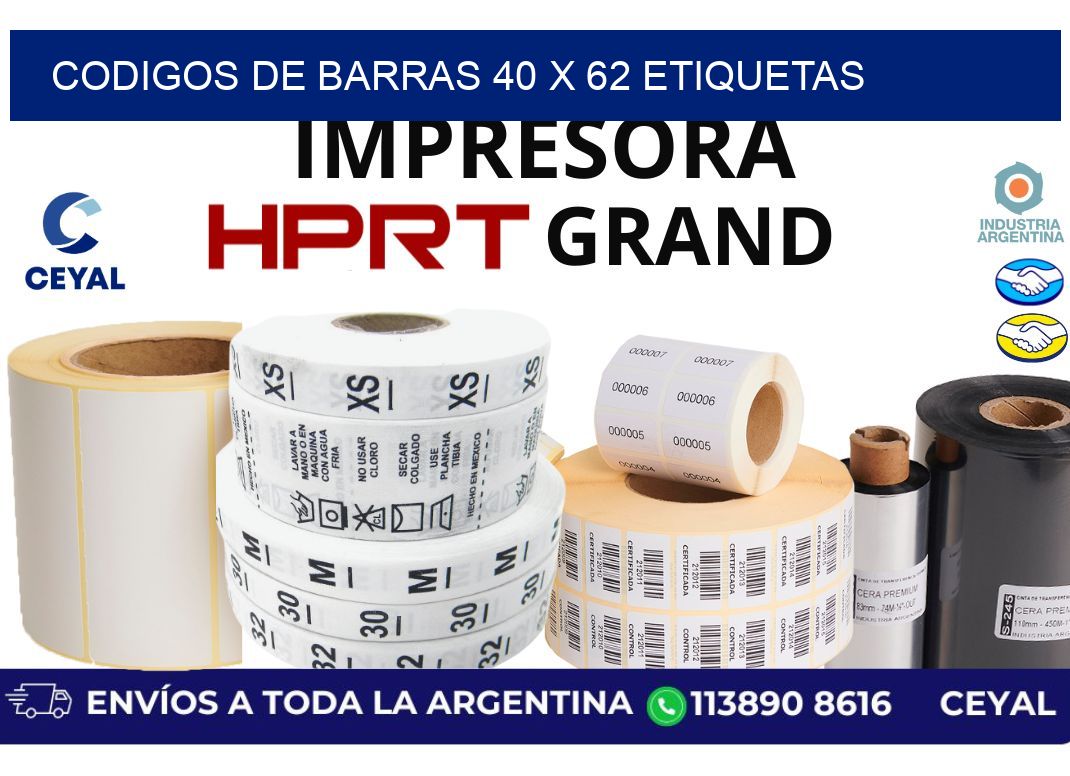 codigos de barras 40 x 62 etiquetas