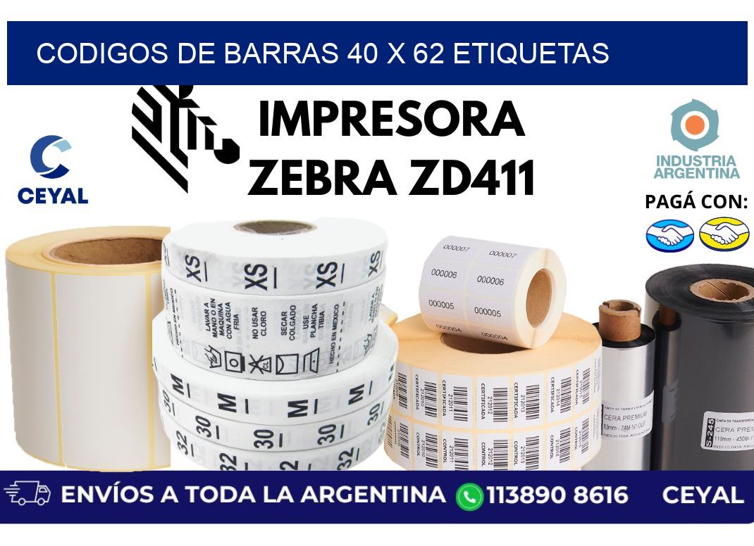codigos de barras 40 x 62 etiquetas