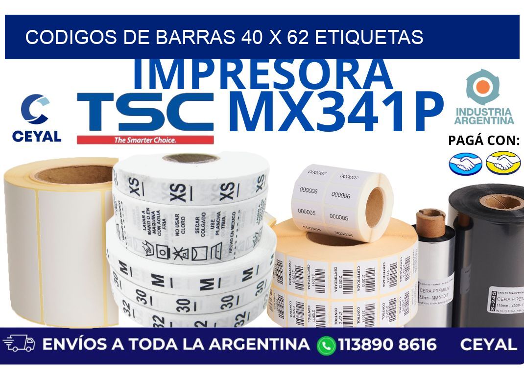 codigos de barras 40 x 62 etiquetas