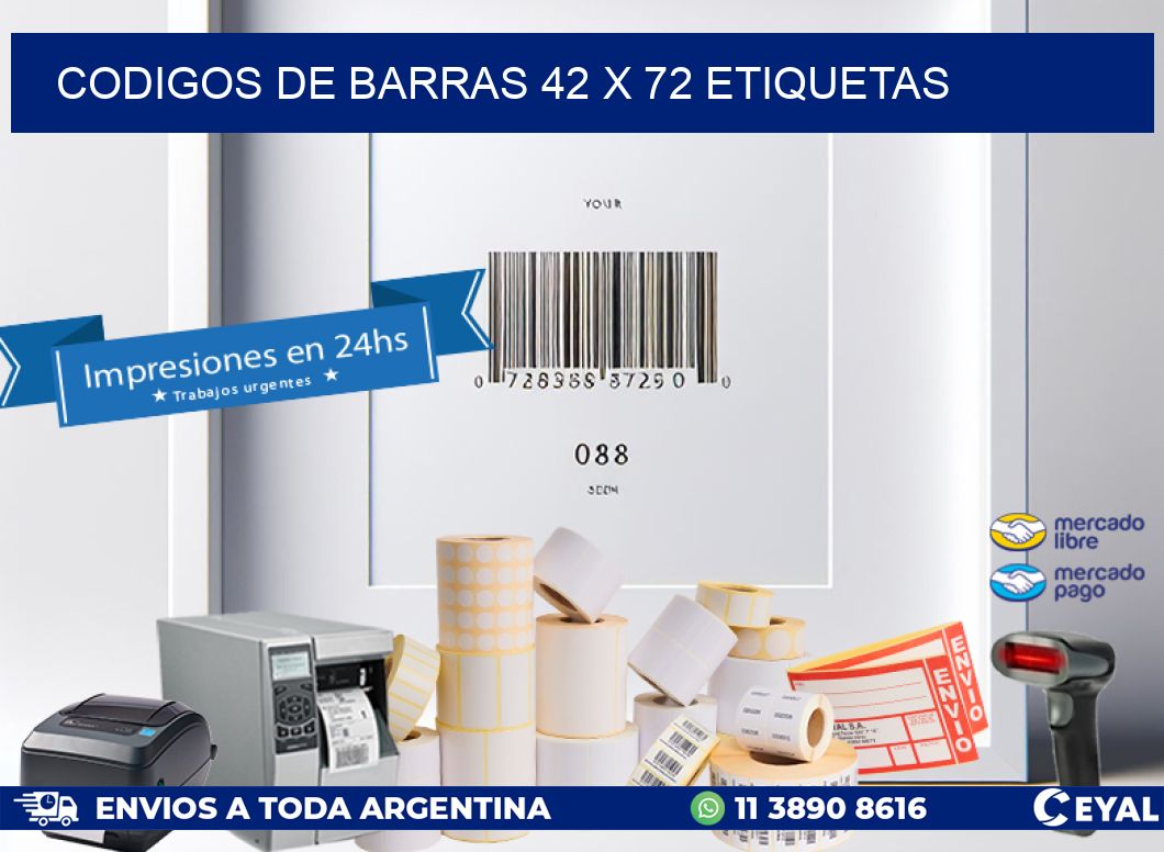 codigos de barras 42 x 72 etiquetas