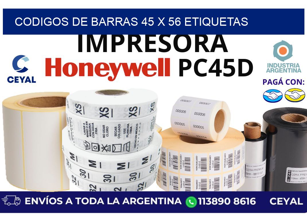 codigos de barras 45 x 56 etiquetas