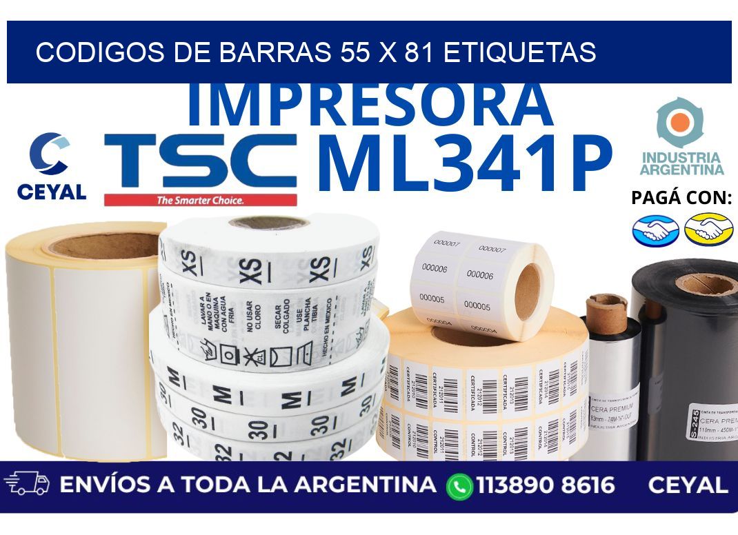 codigos de barras 55 x 81 etiquetas
