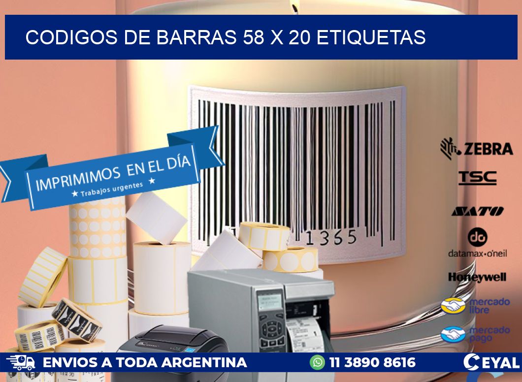 codigos de barras 58 x 20 etiquetas