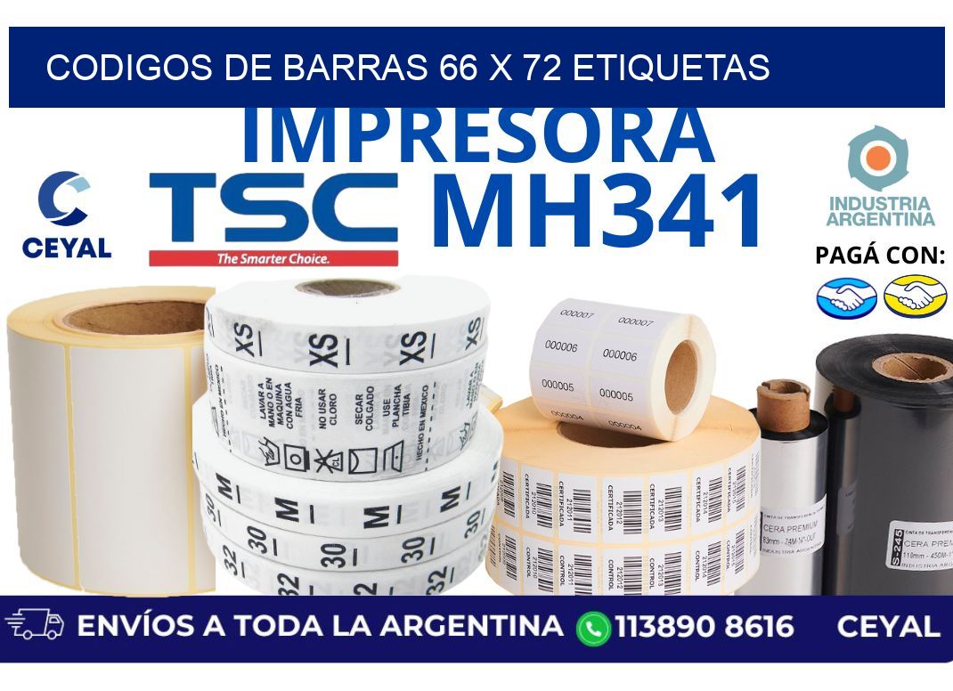 codigos de barras 66 x 72 etiquetas