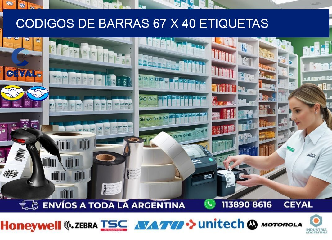 codigos de barras 67 x 40 etiquetas