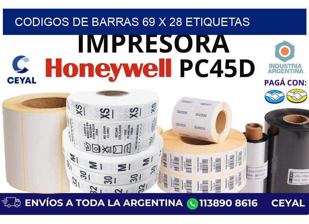 codigos de barras 69 x 28 etiquetas