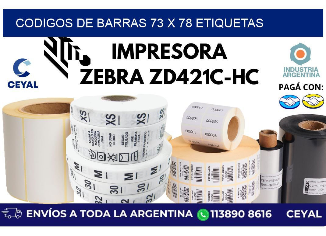 codigos de barras 73 x 78 etiquetas