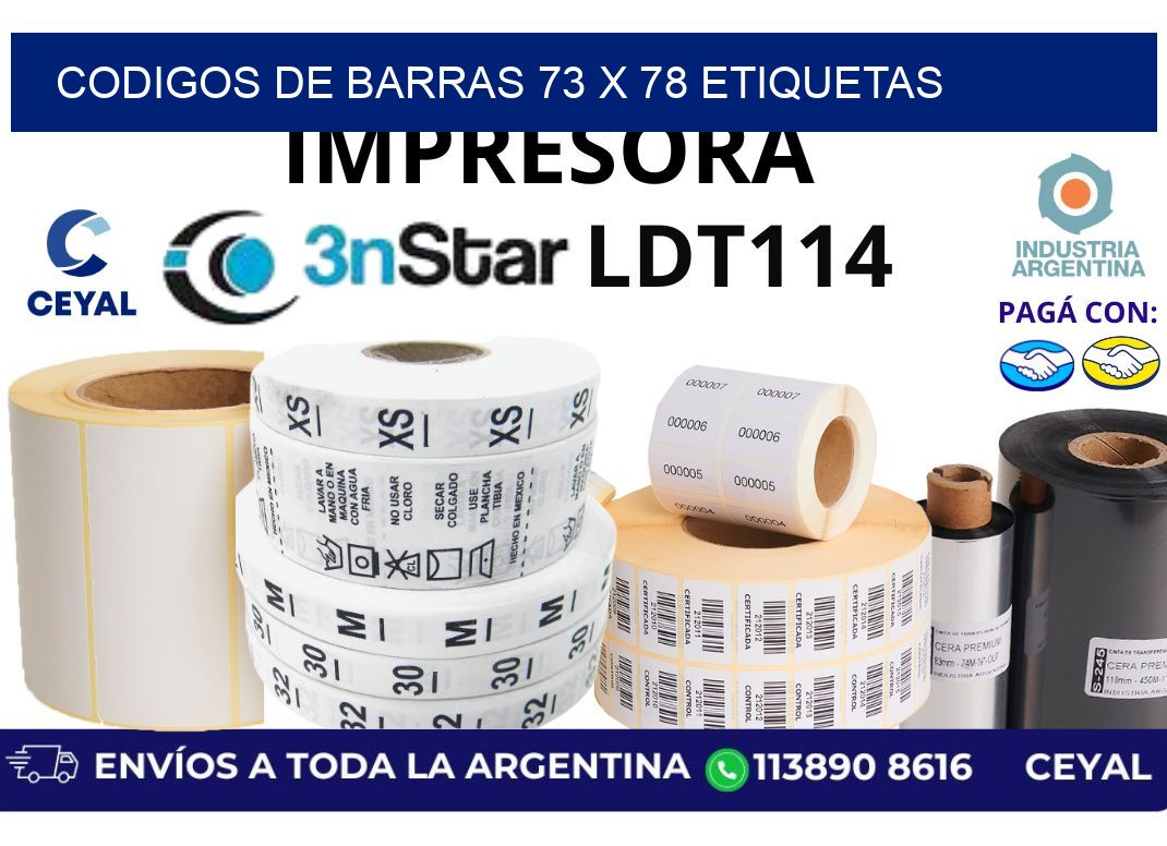 codigos de barras 73 x 78 etiquetas