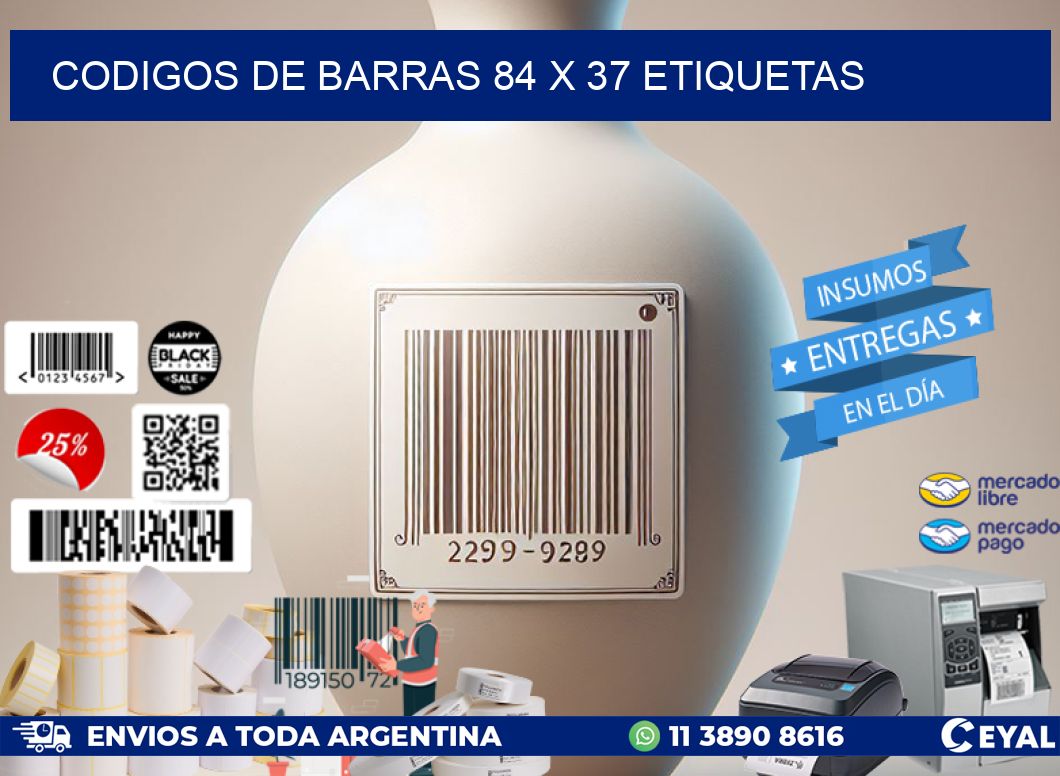 codigos de barras 84 x 37 etiquetas
