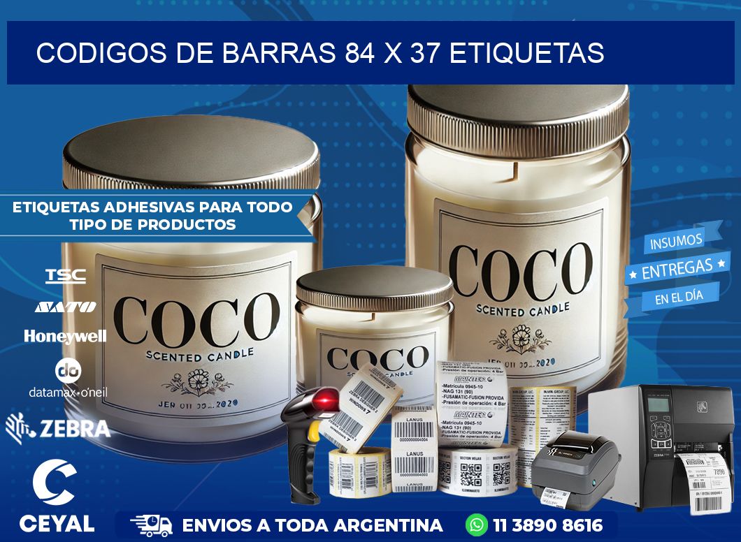codigos de barras 84 x 37 etiquetas