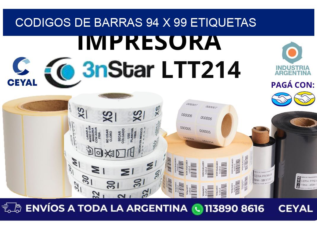 codigos de barras 94 x 99 etiquetas