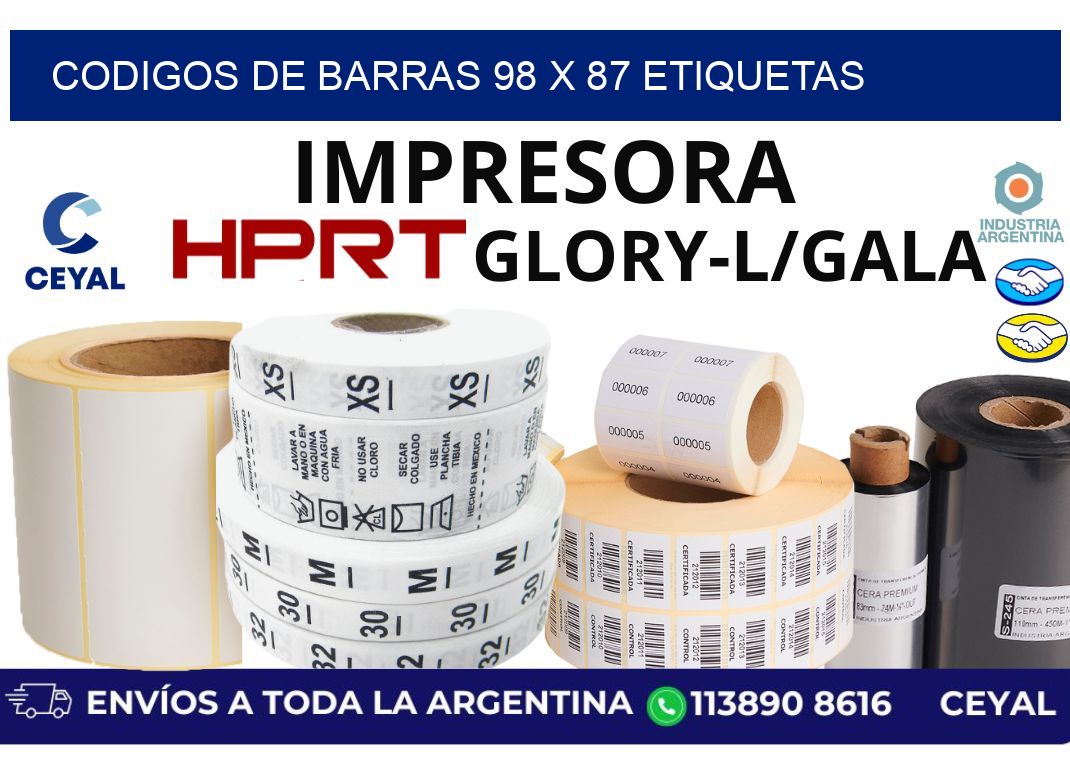 codigos de barras 98 x 87 etiquetas