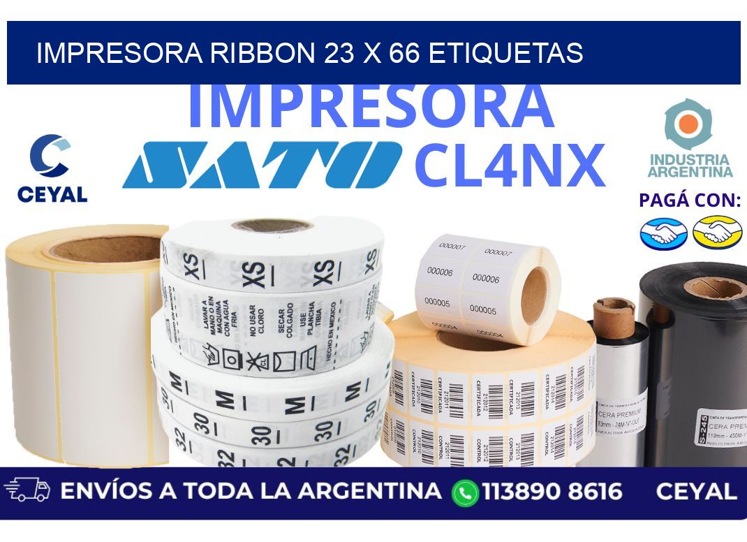 impresora ribbon 23 x 66 etiquetas