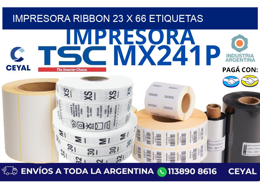 impresora ribbon 23 x 66 etiquetas