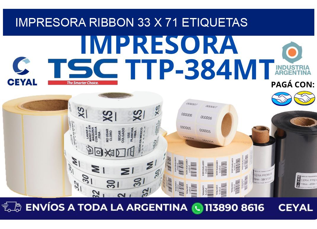 impresora ribbon 33 x 71 etiquetas