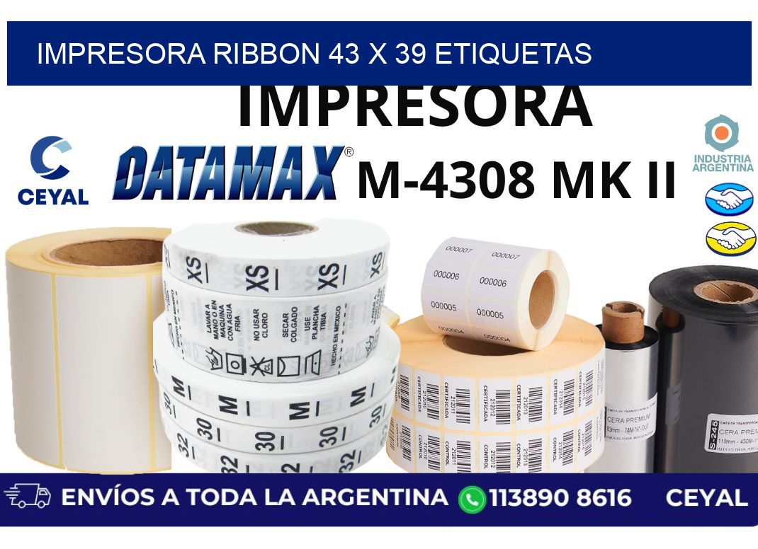 impresora ribbon 43 x 39 etiquetas