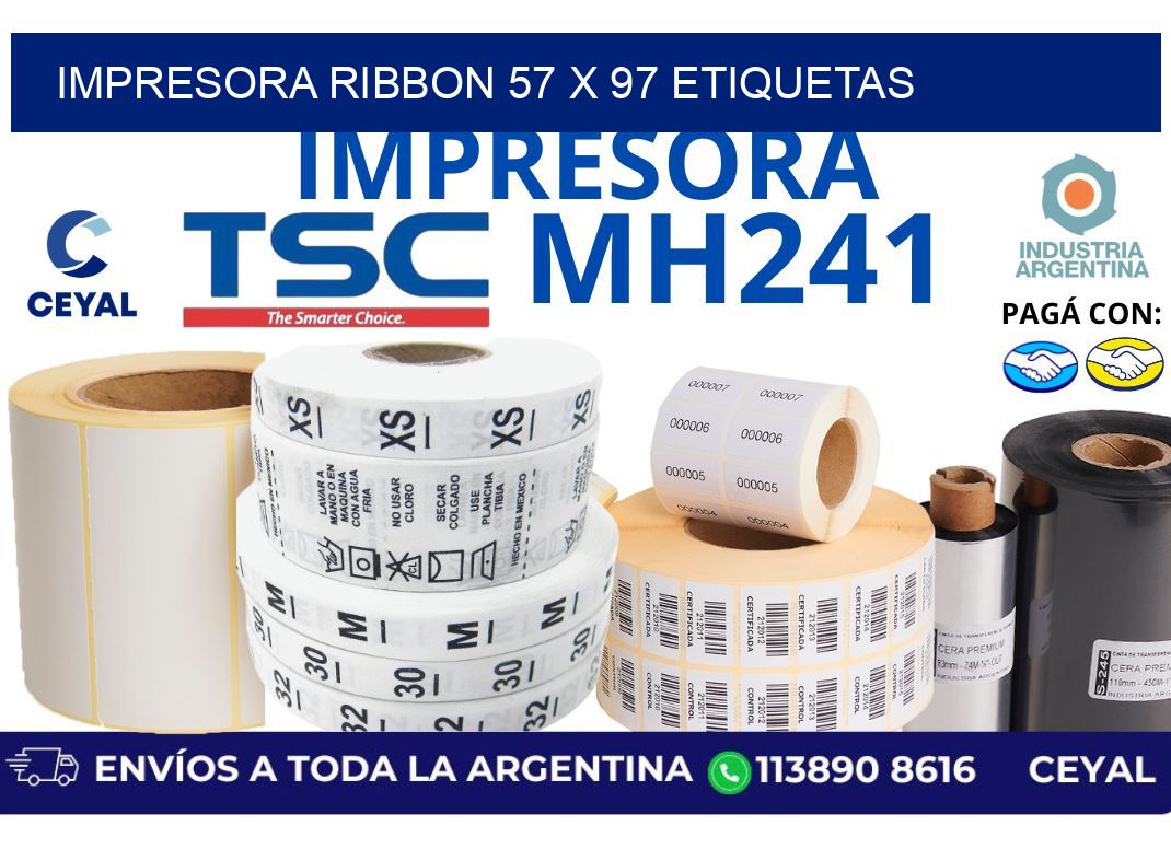 impresora ribbon 57 x 97 etiquetas