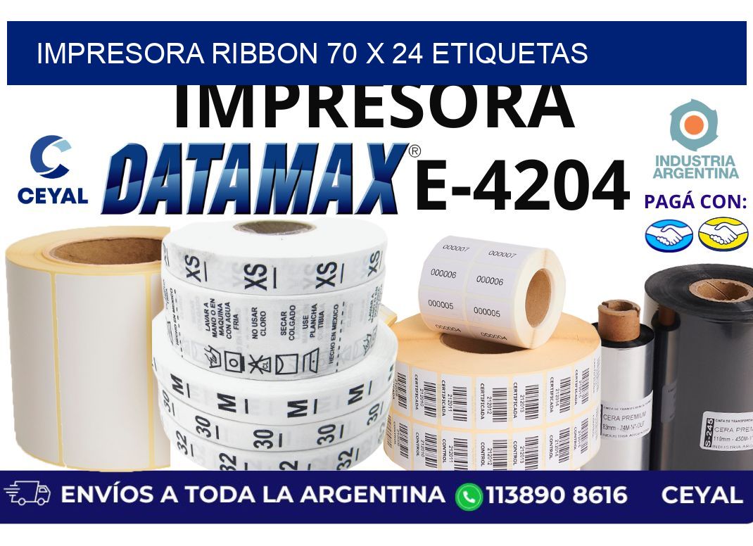 impresora ribbon 70 x 24 etiquetas