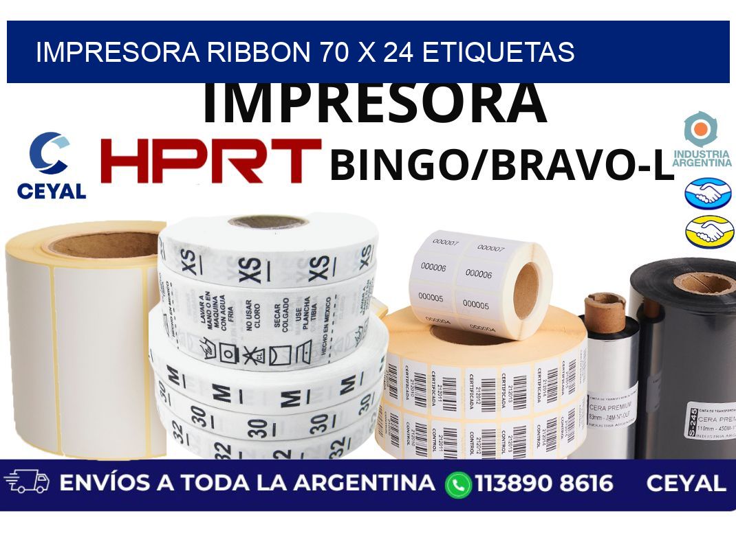 impresora ribbon 70 x 24 etiquetas