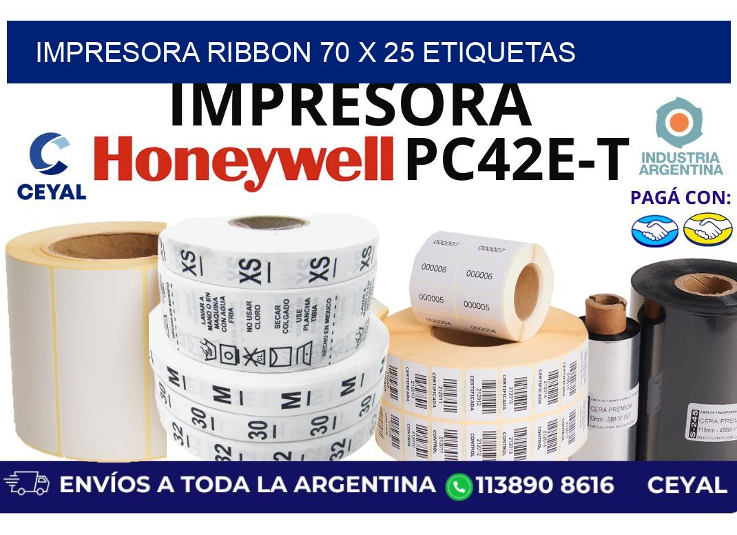 impresora ribbon 70 x 25 etiquetas