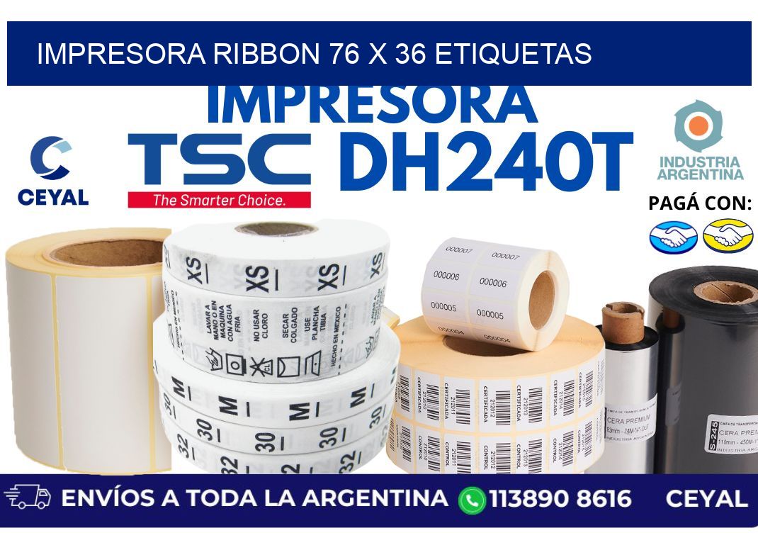 impresora ribbon 76 x 36 etiquetas