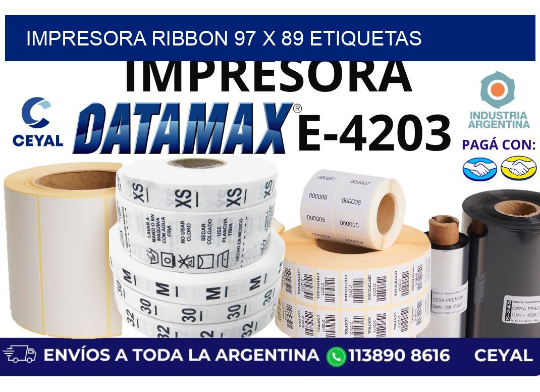 impresora ribbon 97 x 89 etiquetas