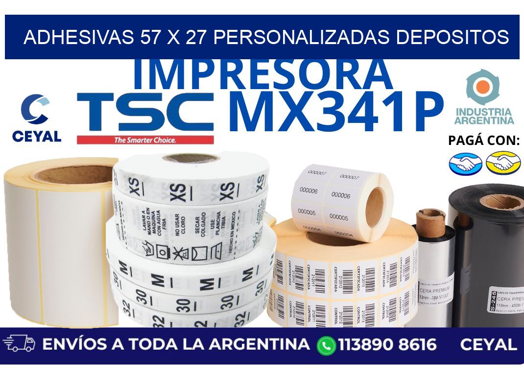 adhesivas 57 x 27 personalizadas depositos