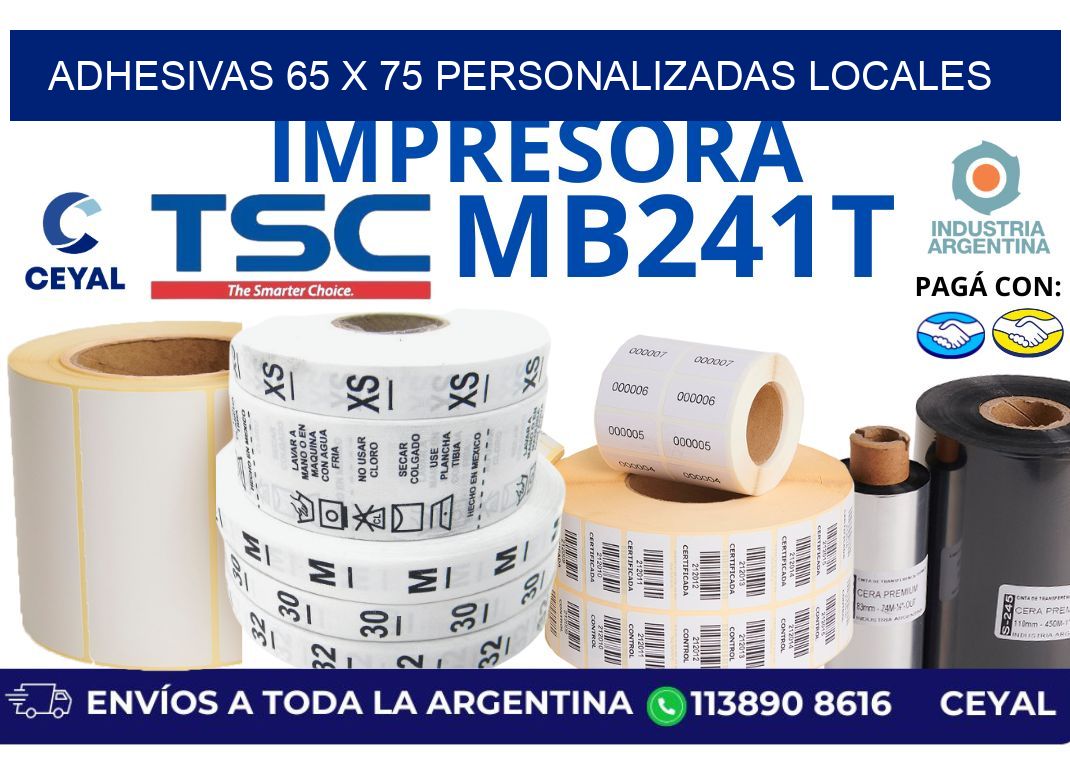 adhesivas 65 x 75 personalizadas locales