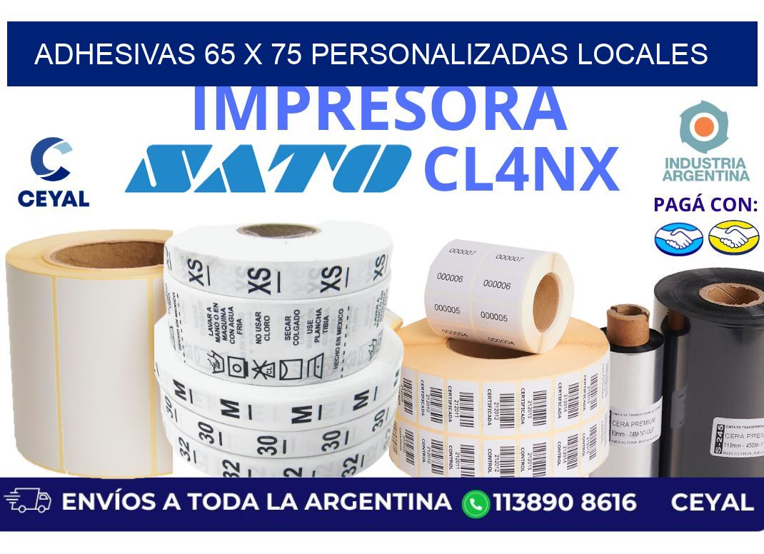 adhesivas 65 x 75 personalizadas locales