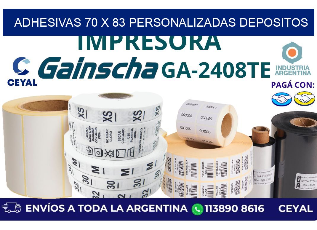 adhesivas 70 x 83 personalizadas depositos