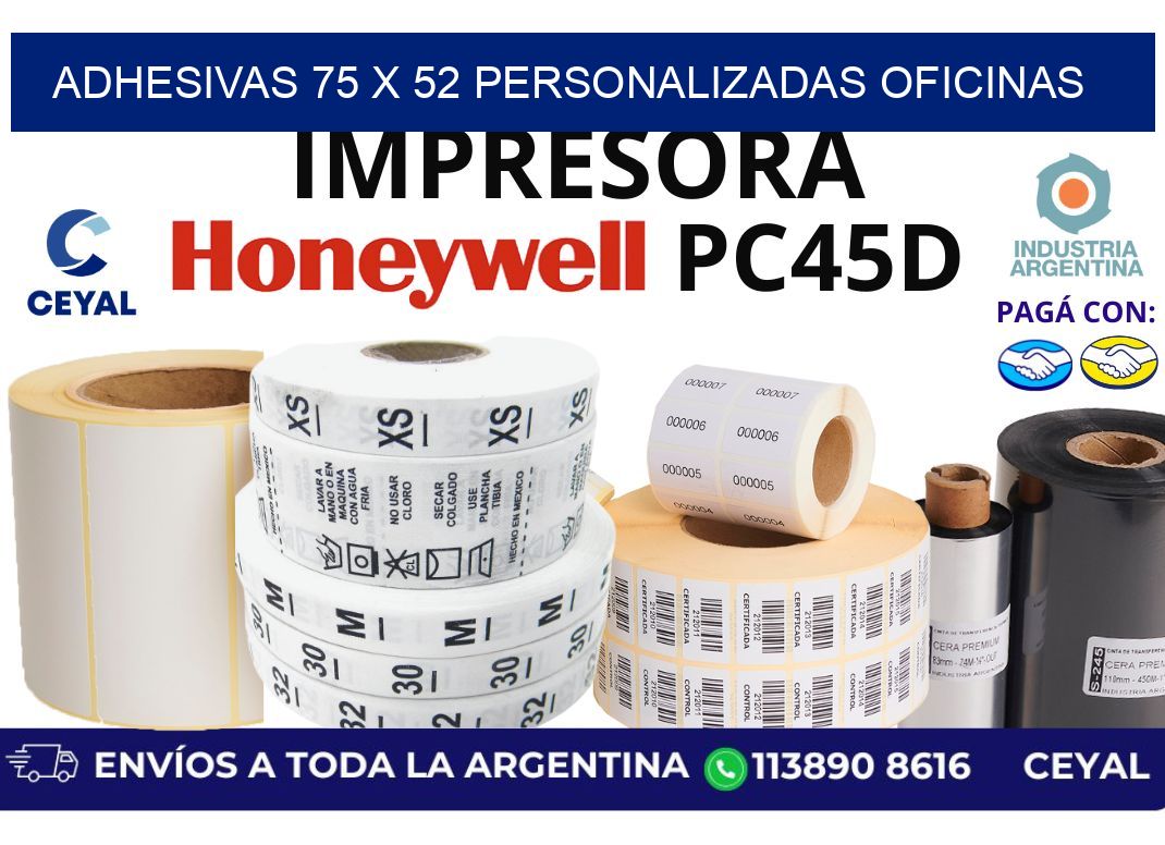 adhesivas 75 x 52 personalizadas oficinas