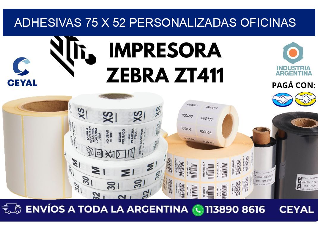 adhesivas 75 x 52 personalizadas oficinas