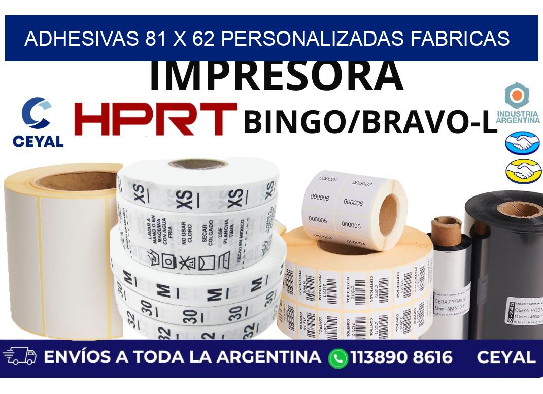 adhesivas 81 x 62 personalizadas fabricas