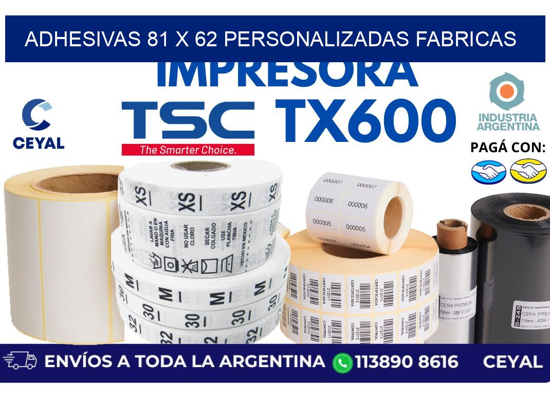 adhesivas 81 x 62 personalizadas fabricas