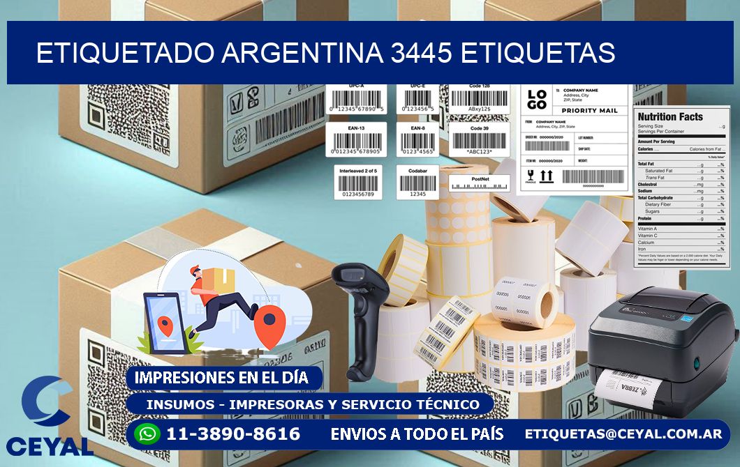 etiquetado argentina 3445 etiquetas