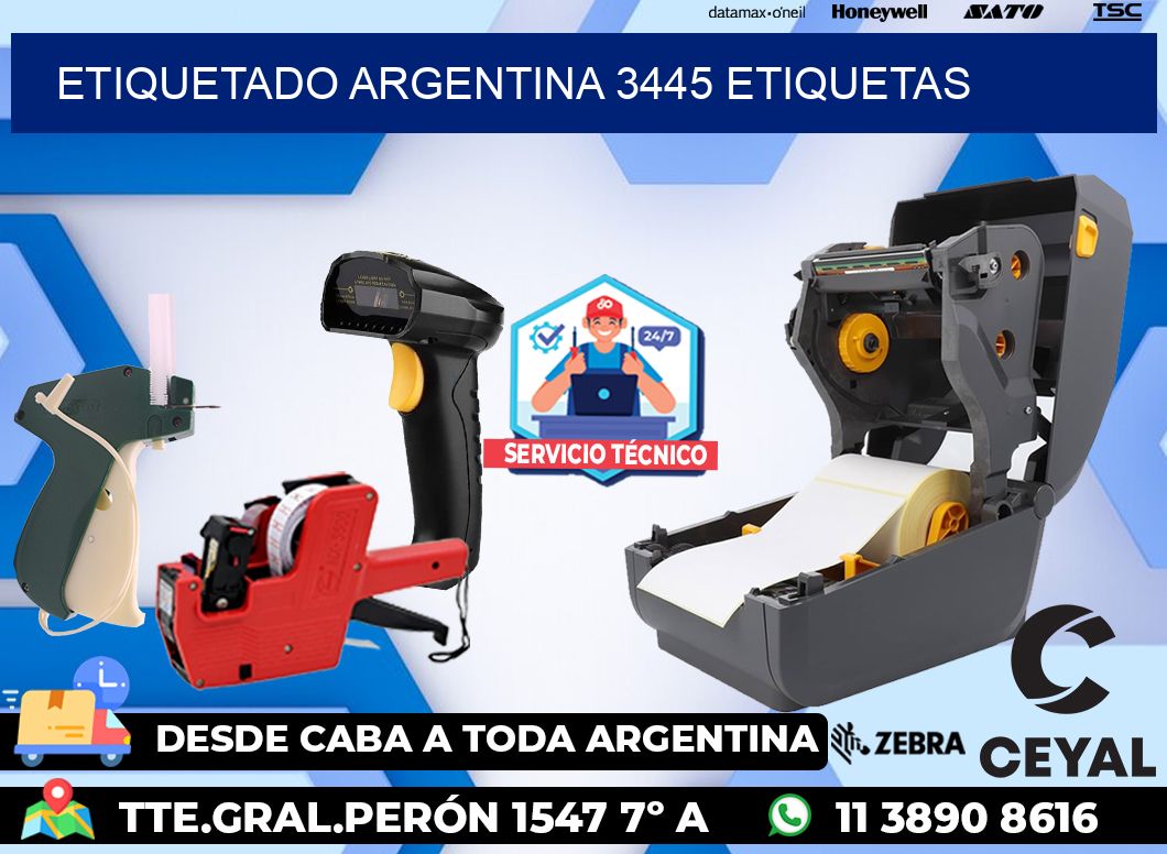 etiquetado argentina 3445 etiquetas